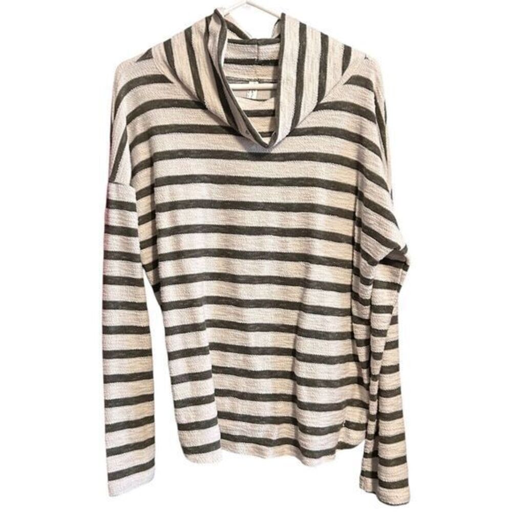 PerSeption Concept‎ Textured Striped Knit Cowl Neck Pullover Sweater Size XL